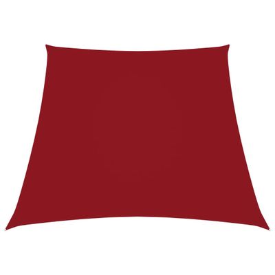 vidaXL Tieniaca plachta, oxford, lichobežníková 2/4x3 m, červená
