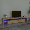 vidaXL TV skrinka s LED svetlami dub sonoma 215 x 36,5 x 40 cm