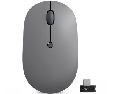 Lenovo Go/Ergonomická/Blue Track/2 400 DPI/Bezdrôtová USB/Čierna-sivá