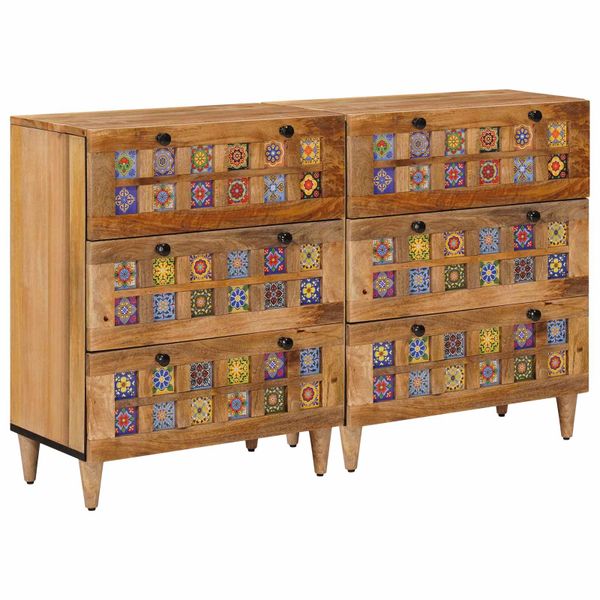 vidaXL Servírovacia skriňa 2 ks 60 x 33 x 75 cm Masívne mango drevo