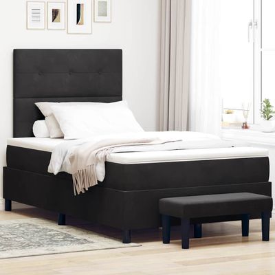 vidaXL Posteľ s pružinovým rámom Čierna 200 x 120 cm Zamat