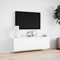 vidaXL TV nástenná skrinka s LED svetlami biela 135x31x39,5 cm