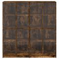 vidaXL Knižnica s dvierkami dymový dub 136x37x142 cm kompoz. drevo