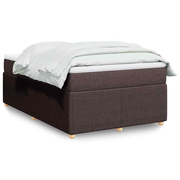 vidaXL Boxspring posteľ s matracom tmavohnedá 120x190 cm látka