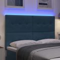 vidaXL LED hlavová doska s LED pásikmi Modrá 144 cm Zamat