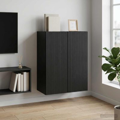 vidaXL Nástenná skrinka 66 x 34,5 x 90 cm Kompozitné drevo Čierna