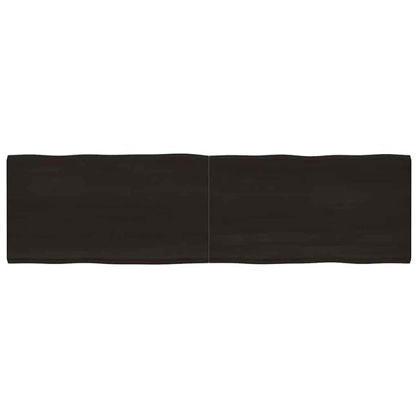 vidaXL Stolová doska tmavohnedá 220x60x(2-4)cm ošetrený masív hrany