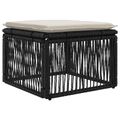 vidaXL Súprava záhradných pohoviek 9 ks Čierna a krémová biela