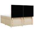 vidaXL Posteľný rám boxspring s matracom krémový 180x200 cm látka