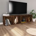 vidaXL Knižnica/TV skrinka dymový dub 36x30x143 cm spracované drevo
