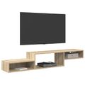 vidaXL Nástenný TV kabinet Nástenná montáž Dub sonoma 150 x 28 x 26 cm
