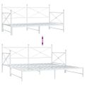 vidaXL Váľanda s kolieskom bez matraca Biela 100x200 cm Oceľ