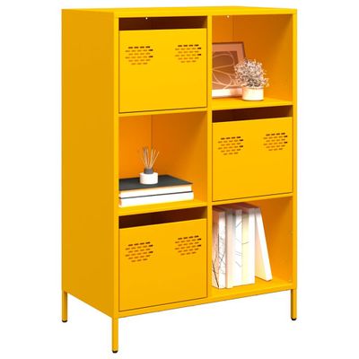 vidaXL Vysoká skrinka horčicovožltá 68x39x103,5 cm oceľ