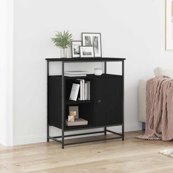 vidaXL Servírovacia skriňa Čierny dub 69 x 35 x 80 cm Kompozitné drevo