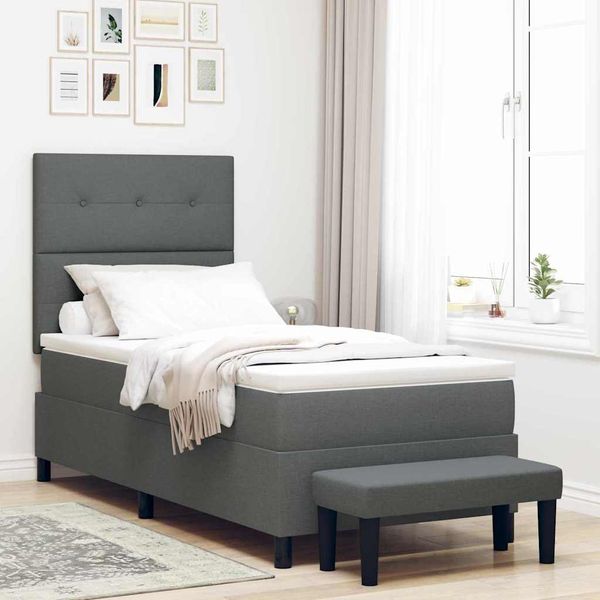 vidaXL Posteľ s pružinovým rámom Tmavo šedá 80 x 200 cm látka