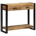 vidaXL Konzolový stôl Hnedá 90 x 33 x 75 cm Masívne mango drevo