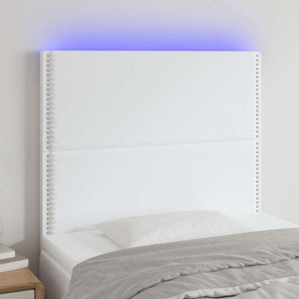 VidaXL Čelo postele biele 80x5x118/128 cm umelá koža
