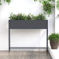 vidaXL Zvýšený záhradný kvetináč Antracit 100 x 26 x 82 cm Oceľ