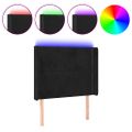 vidaXL Čelo postele s LED čierne 103x16x118/128 cm zamat