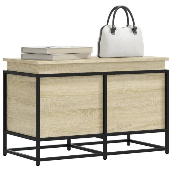 vidaXL Úložný box s vekom dub sonoma 80x40x51,5 cm kompozitné drevo