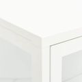 vidaXL Komoda biela 75x35x105 cm oceľ a sklo