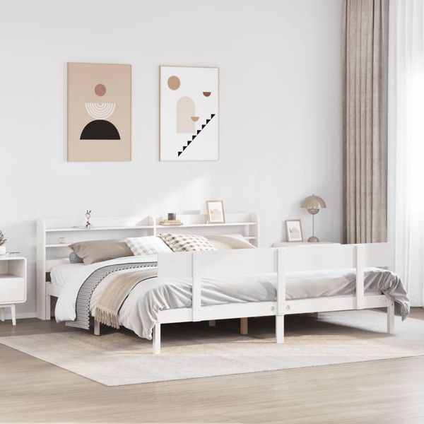 vidaXL Posteľ bez matraca biela 180x200 cm masívna borovica