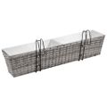 vidaXL Vyvýšené záhony na balkón 2 ks, 80 cm, sivé, polyratan