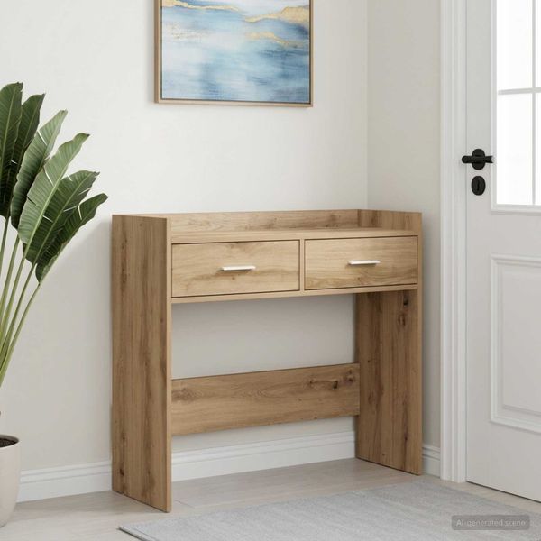 vidaXL Konzolový stôl Dub artisan 90 x 35 x 80 cm Kompozitné drevo