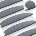 vidaXL Samolepiace schodové rohože 15 ks 80 x 24,5 x 3,5 cm Svetlosivá