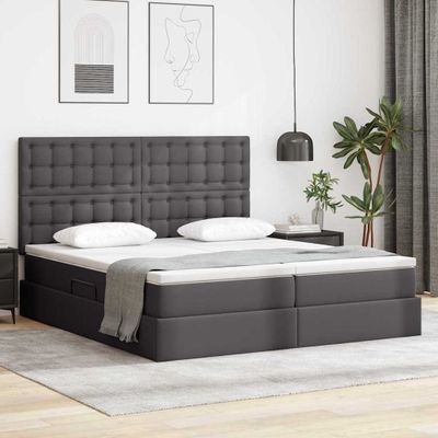 vidaXL Postel s úložným prostorem a matrací Sivá 180 x 200 cm