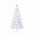 vidaXL Umelý vianočný stromček s 300 LED-i Biela 210 cm PVC a oceľ
