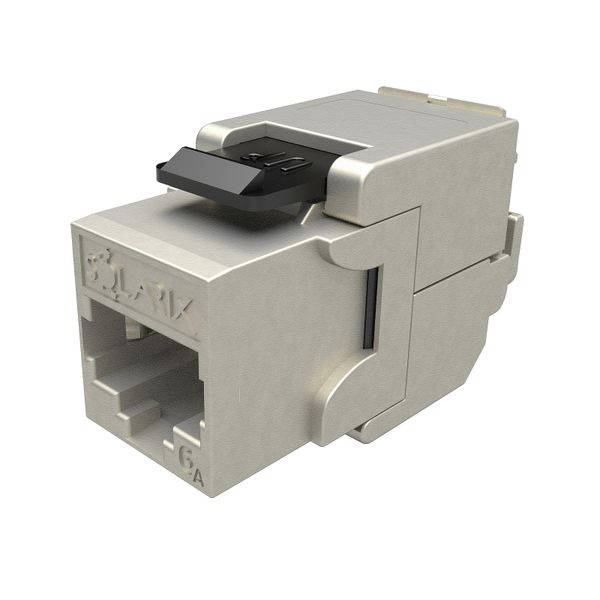 Samorezný keystone Solarix CAT6A STP RJ45 SXKJ-10 G-STP-BK-SA Component Level a 4PPoE certifikácia