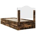 vidaXL Rám postele so zásuvkou Údený Dub 75 x 190 cm Inžinierske drevo