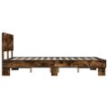 vidaXL Posteľný rám dymový dub 135x190 cm kompozitné drevo a kov