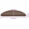 vidaXL Schodové rohože 20 ks 56x17x3 cm kávovo hnedé polkruhové