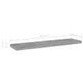 vidaXL Prídavné police 4ks, betónovo sivé 40x10x1,5cm kompozitné drevo