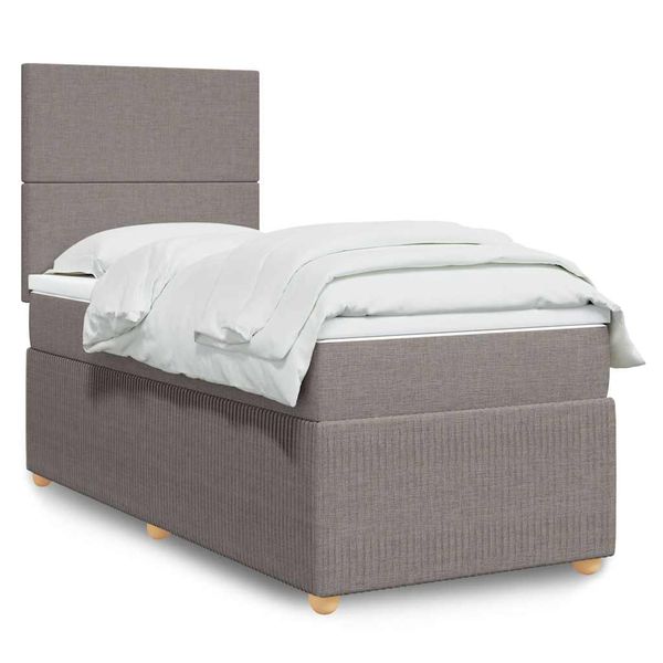 vidaXL Boxspring posteľ s matracom sivohnedý 100x200 cm látka