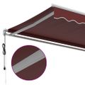 vidaXL Automaticky zaťahovacia markíza vínová 450x350 cm