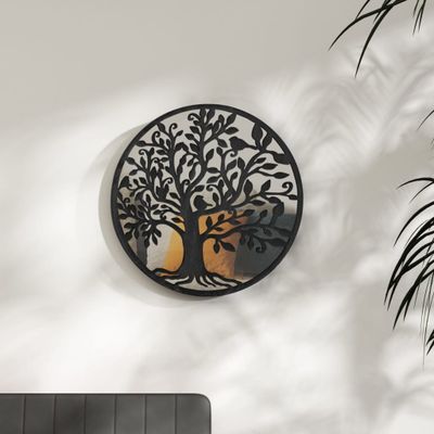 vidaXL Zrkadlo čierne 40x2,5 cm železo okrúhle interiérové