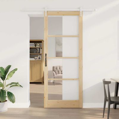 vidaXL Posuvné dvere Prírodná 93 x 232 cm