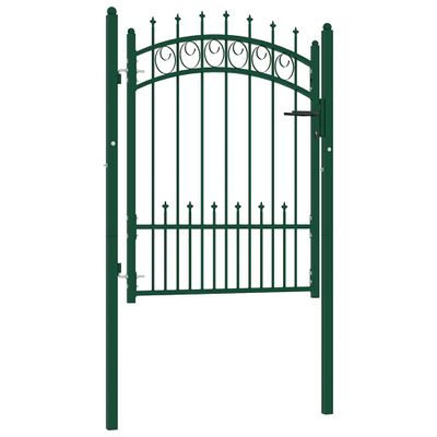 vidaXL Plotová brána EMMEN s hrotmi oceľ 104x109,5 cm zelená