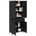 vidaXL Highboard Čierny dub 69,5 x 34 x 180 cm Kompozitné drevo