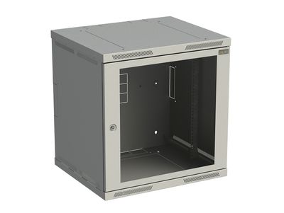 Rozvádzač nástenný SENSA 12U 500 mm, dvere sklo, RAL 7035, SENSA-12U-65-11-G