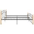 vidaXL Posteľný rám čierny kov a masívne dubové drevo 200x200 cm