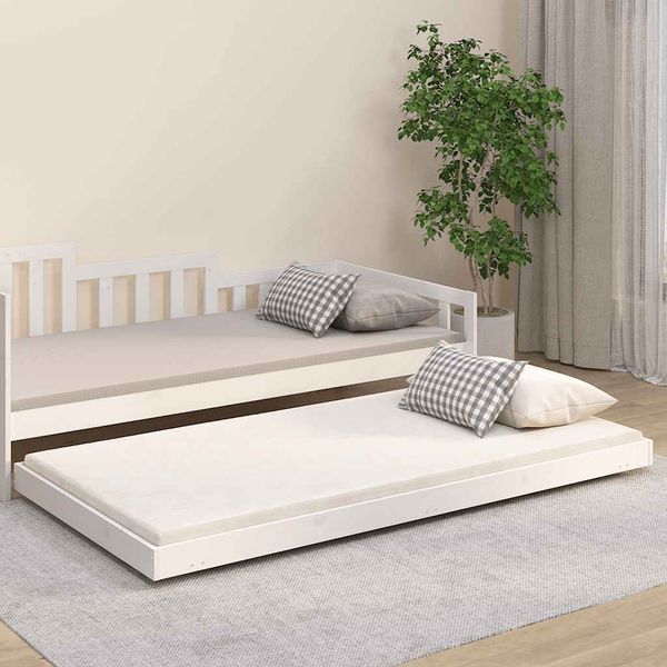 vidaXL Posteľ bez matraca biela 100x200 cm borovicový masív