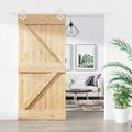 vidaXL Posuvné dvere 95 x 210 cm Masívne borovicové drevo (neupravené)