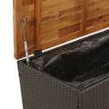 vidaXL Záhrad. úložný box čierny 110x55x63 cm polyratan akáciové drevo