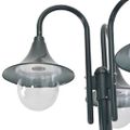 vidaXL Záhradná stĺpová lampa E27 220 cm hliníková 3-lampáše tmavozelená