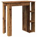 vidaXL barový stôl s policou Staré drevo 102x50x103,5 cm