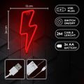 Neon LED svetlo BOLT červený Bat + USB FLNE06 Forever Light